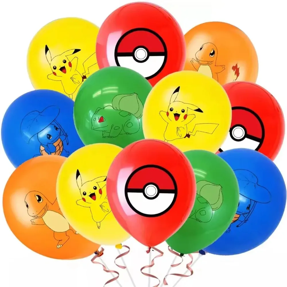 Party Supplies - 10Pcs Pokémon Printed Latex Balloons Cute