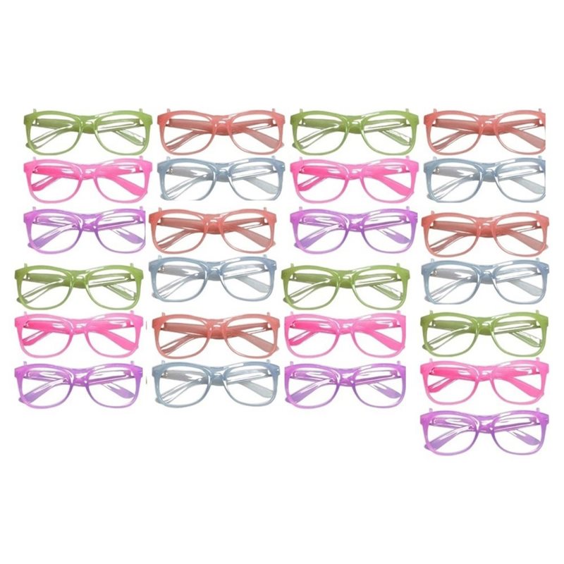 Glow In The Dark Party Glasses - WCS-Neon Glow-In-The-Dark Glasses 20Pcs No-Lenses Frames