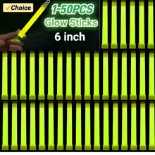 Glow In The Dark Party Glasses - 1-50pcs 6 Inch Military Grade Glow