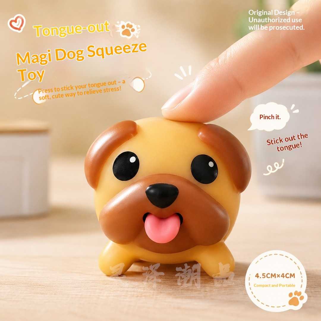 Cute Tongue Out Dog Squishy To - огляд і ціна Prank Toys