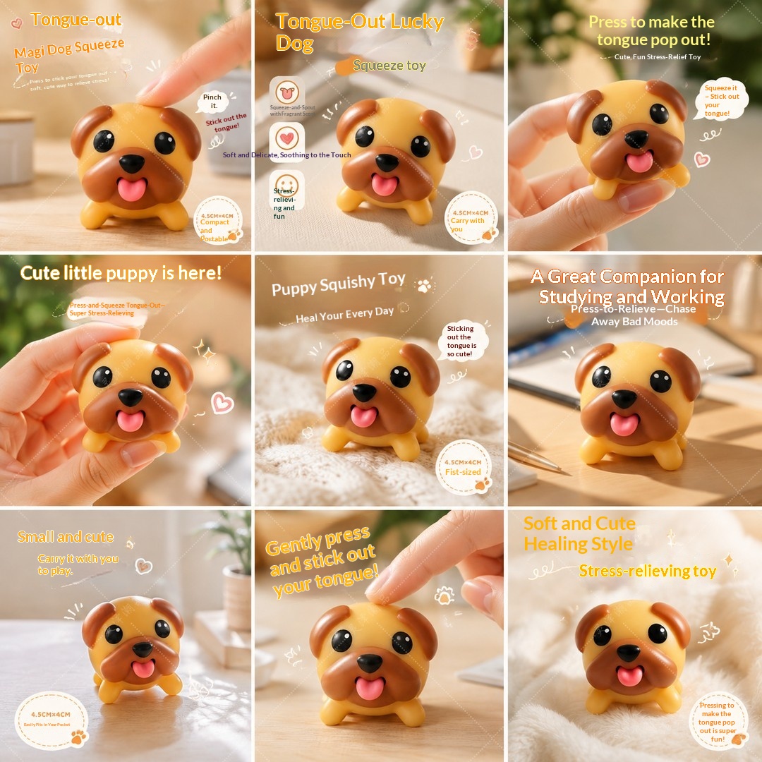 Cute Tongue Out Dog Squishy To - огляд і ціна Prank Toys