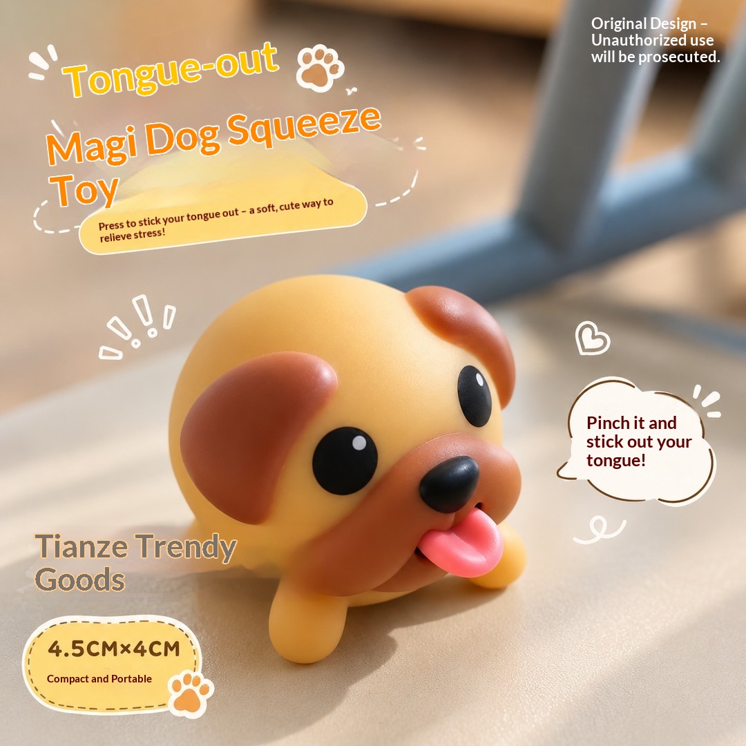Cute Tongue Out Dog Squishy To - огляд і ціна Prank Toys