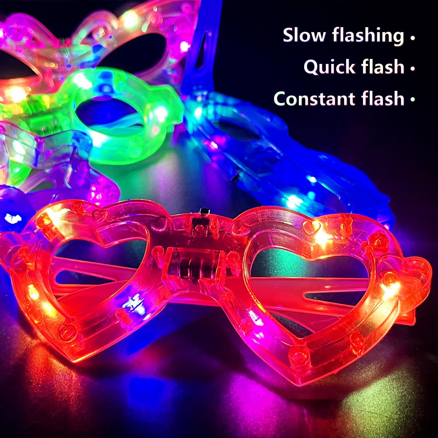 12pcs LED Light Up Glasses Glo - огляд і ціна Glow In The Dark Party Glasses