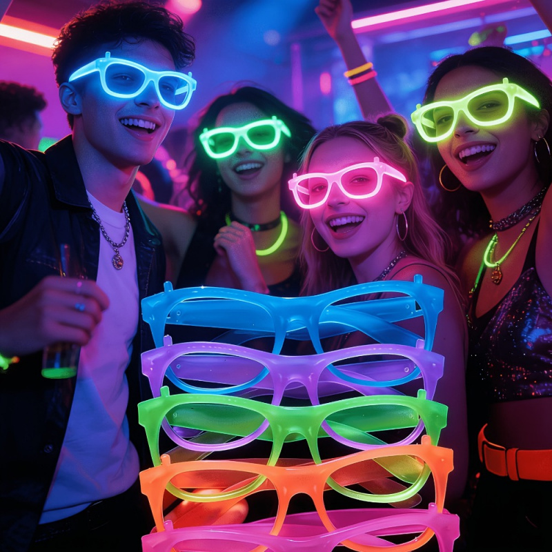 2/24pcs Glow-in-the-Dark Neon  - огляд і ціна Glow In The Dark Party Glasses