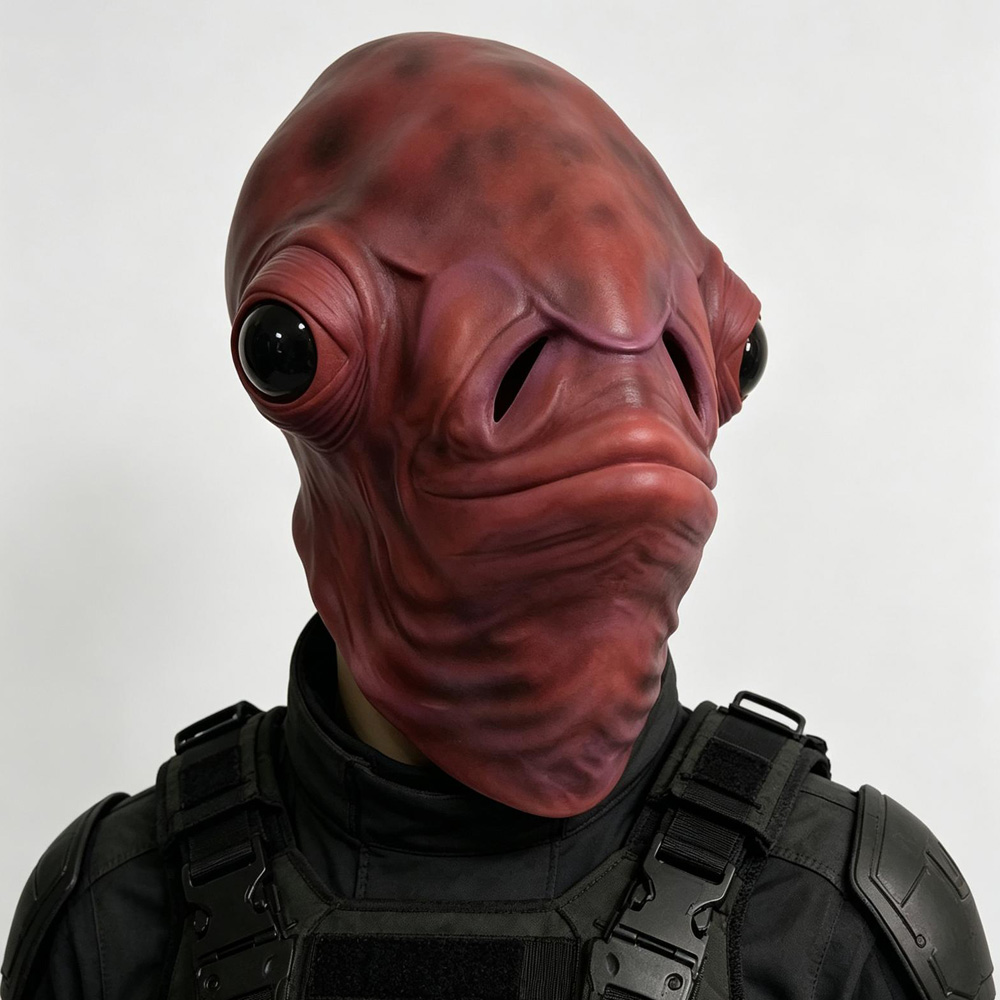 Realistic Red Fish Alien Full  - огляд і ціна Latex Alien Mask Realistic